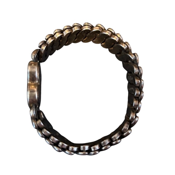 1940s La Mode Precious Metal Gold Tone Sweetheart Expandable Bracelet WWII Era - Picture 8 of 8